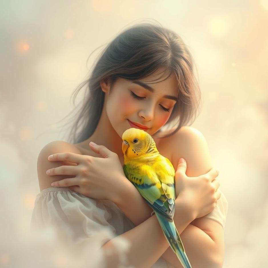 Dream : Hugging a budgie in a dream