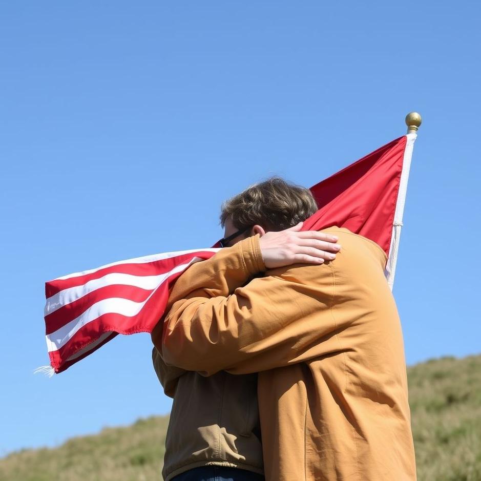 Dream : Hugging a flag