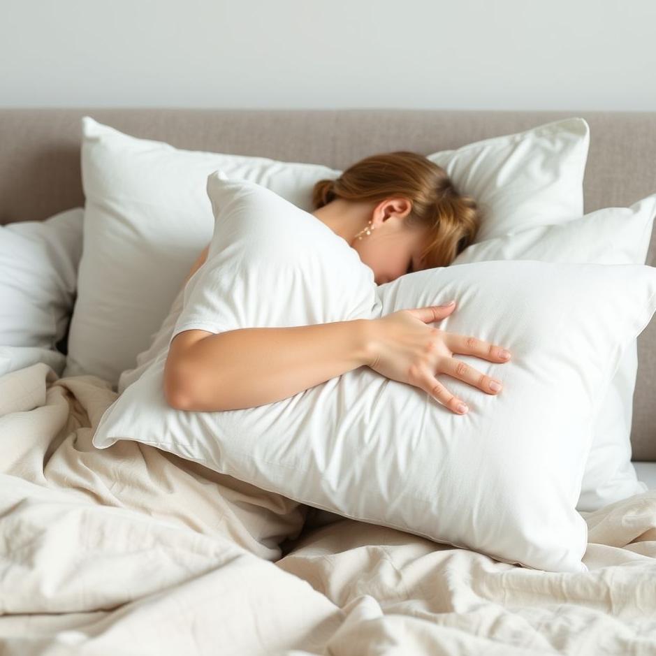 Dream : Hugging a white pillow 