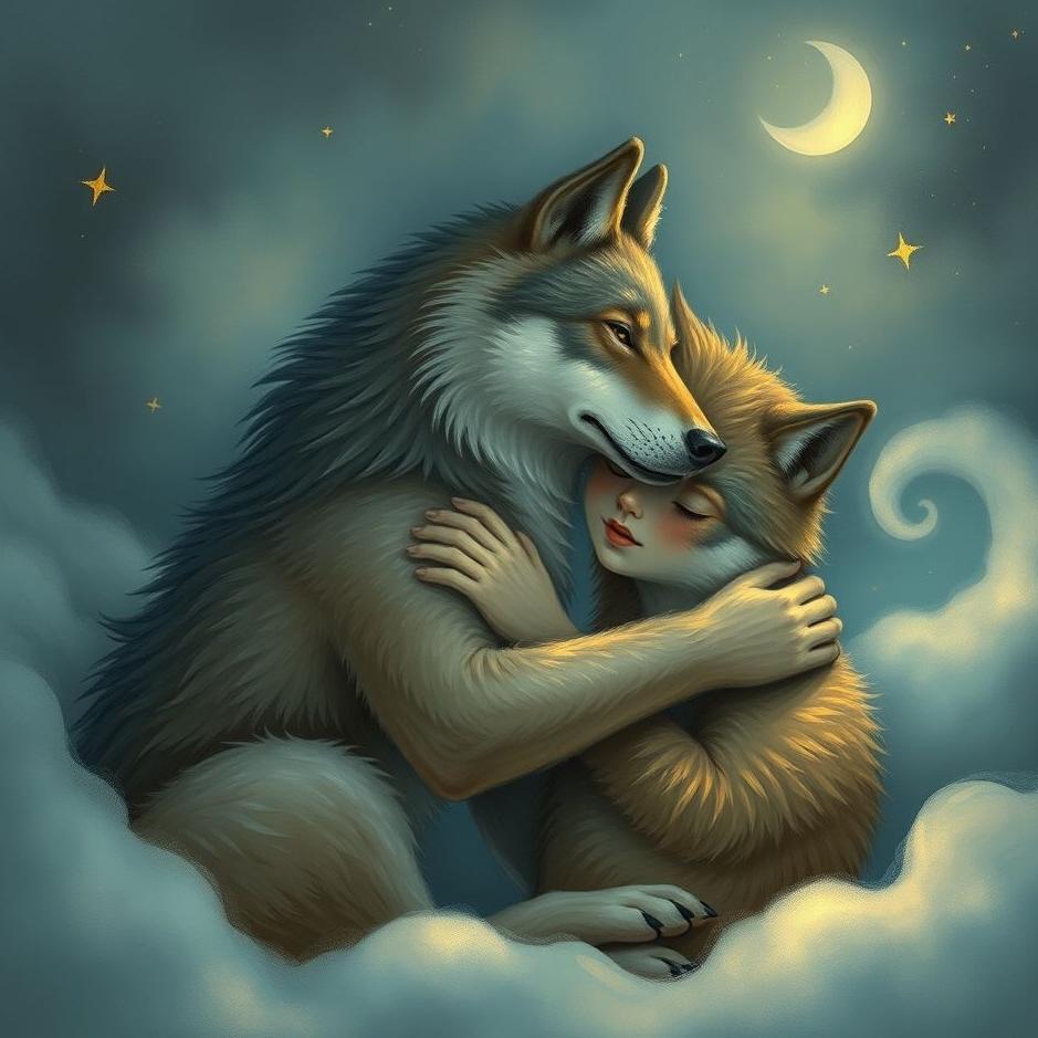 Dream : Hugging a wolf in a dream