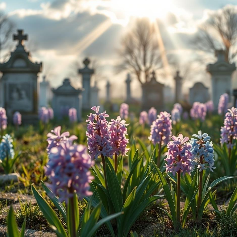 Dream : Hyacinths in a cemetery in a dream