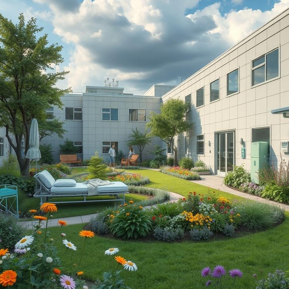 Dream : In a hospital garden in a dream