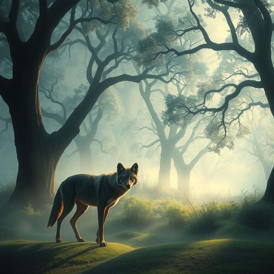 Dream : Jackal in the forest in a dream
