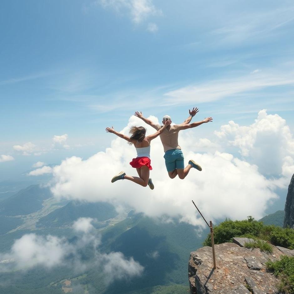 Dream : Jump from a high place with your friend in the dream