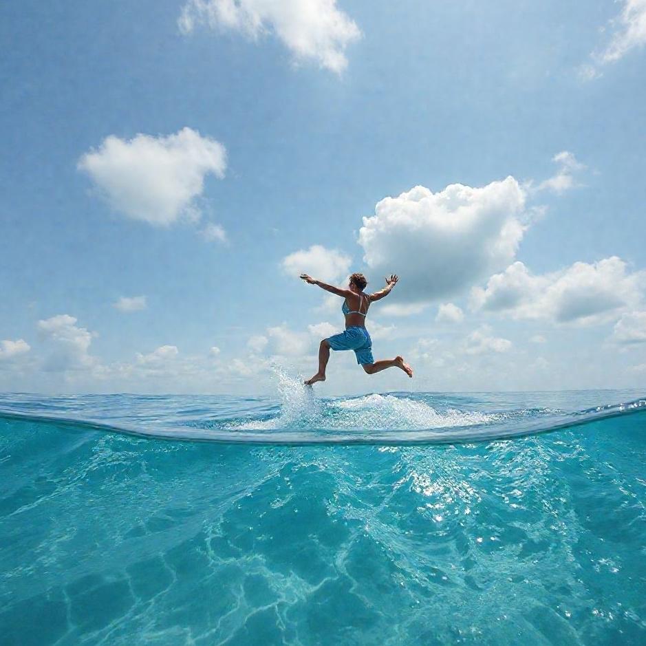 Dream : Jump from the top of the water flowing in the dream