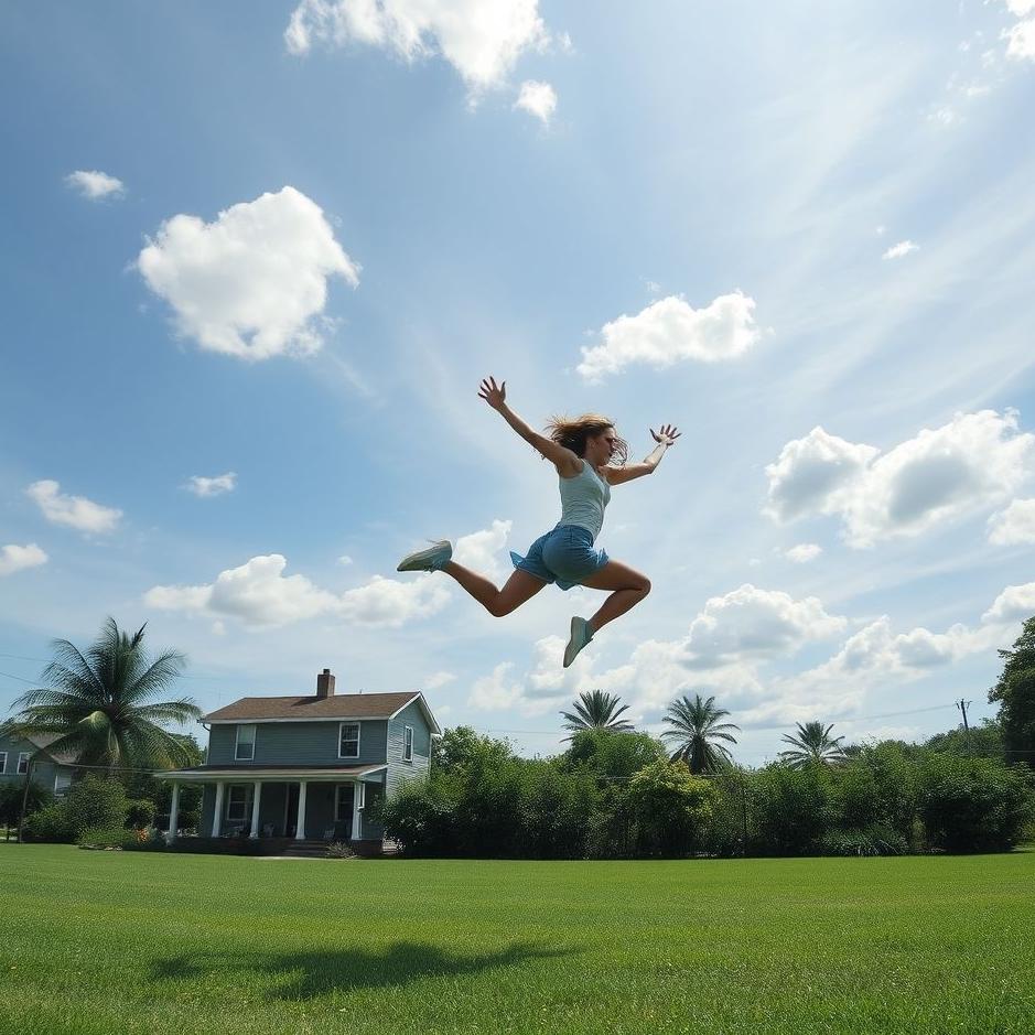 Dream : Jump from the yard in the dream