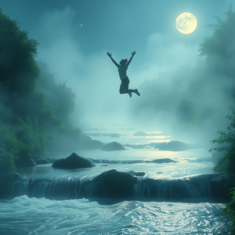 Dream : Jump over the flowing water in the dream