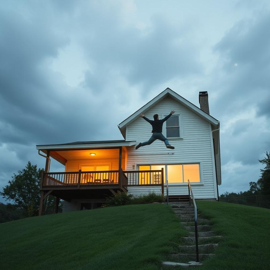 Dream : Jumping down from the house in a dream