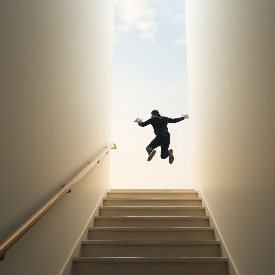 Dream : Jumping down the stairs in a dream