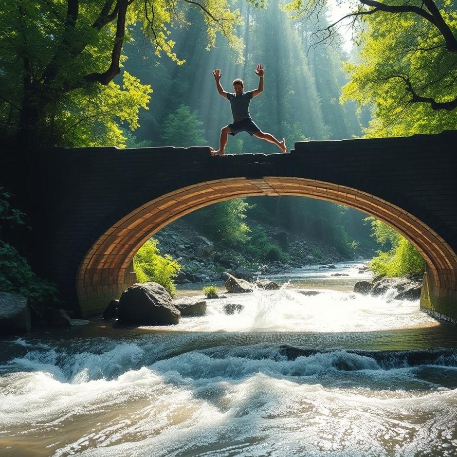 Dream : Jumping from a bridge into a stream in a dream