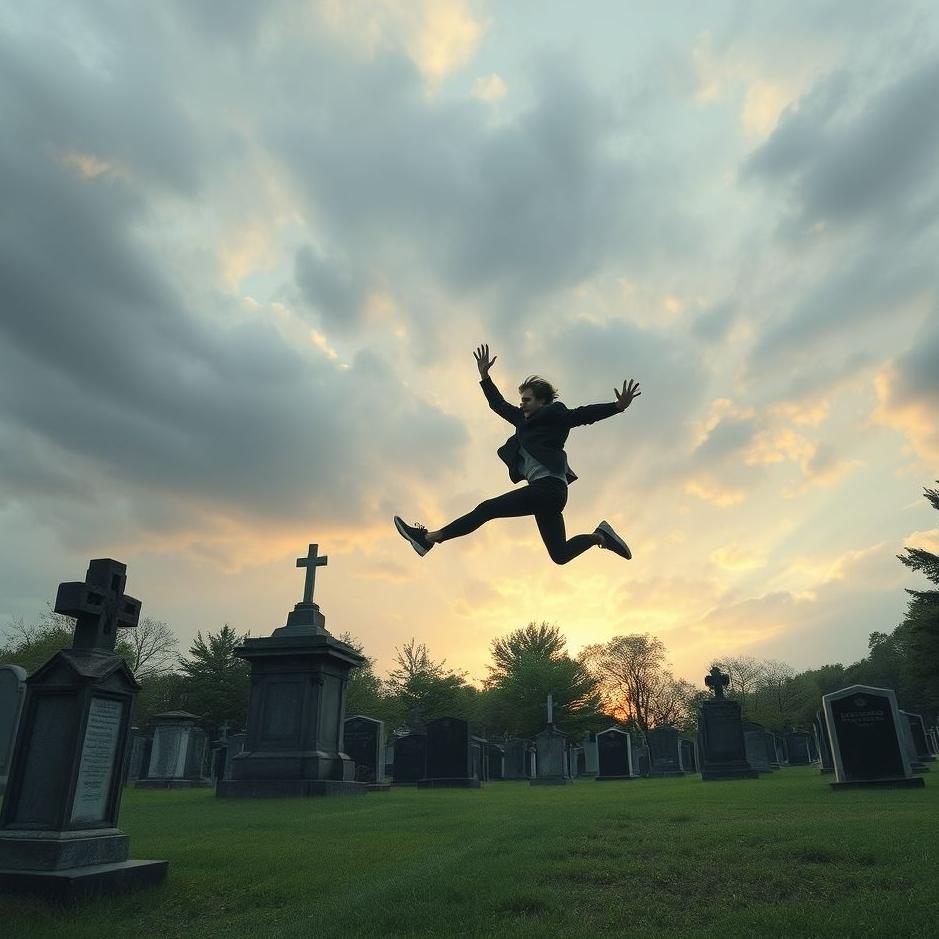 Dream : Jumping from a cemetery in a dream