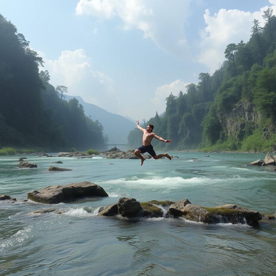 Dream : Jumping from a river in a dream