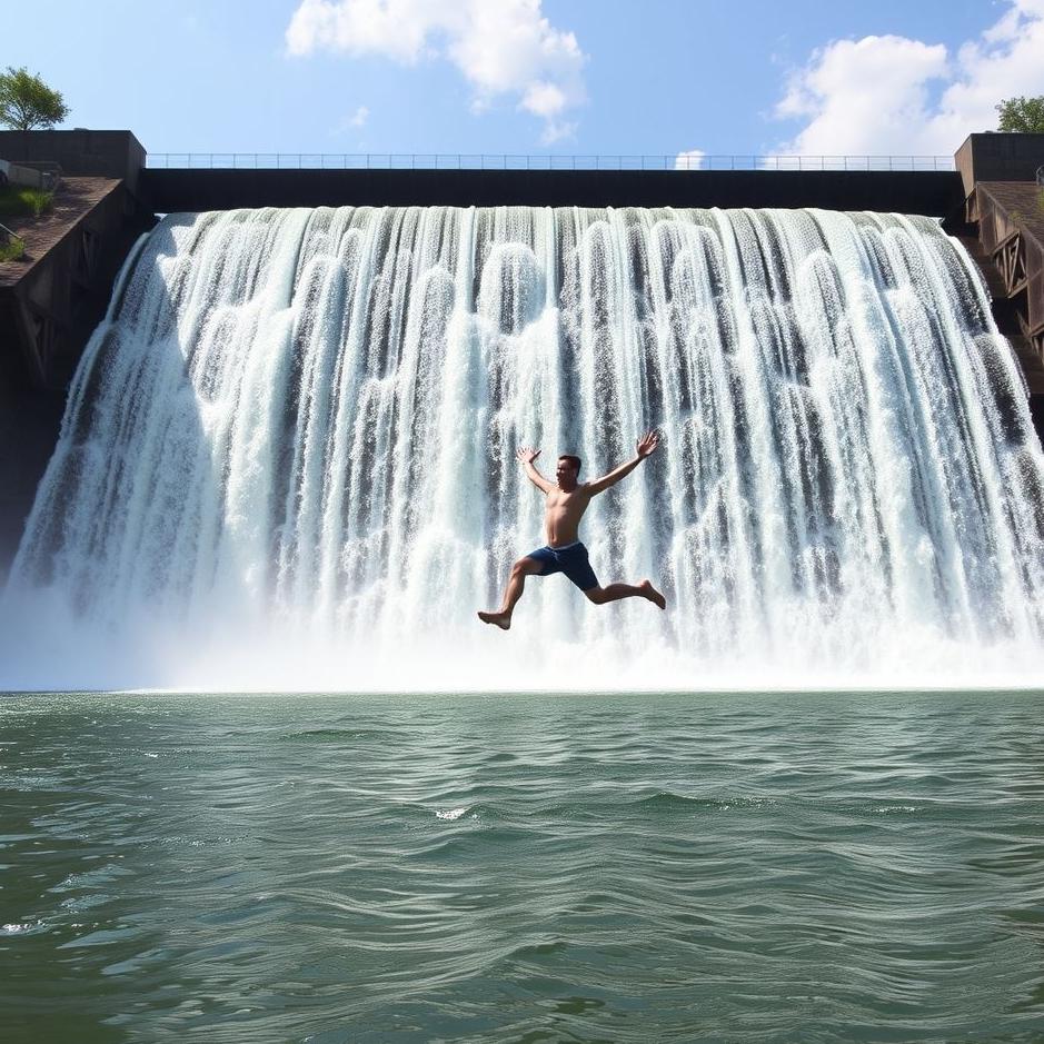 Dream : Jumping into a dam