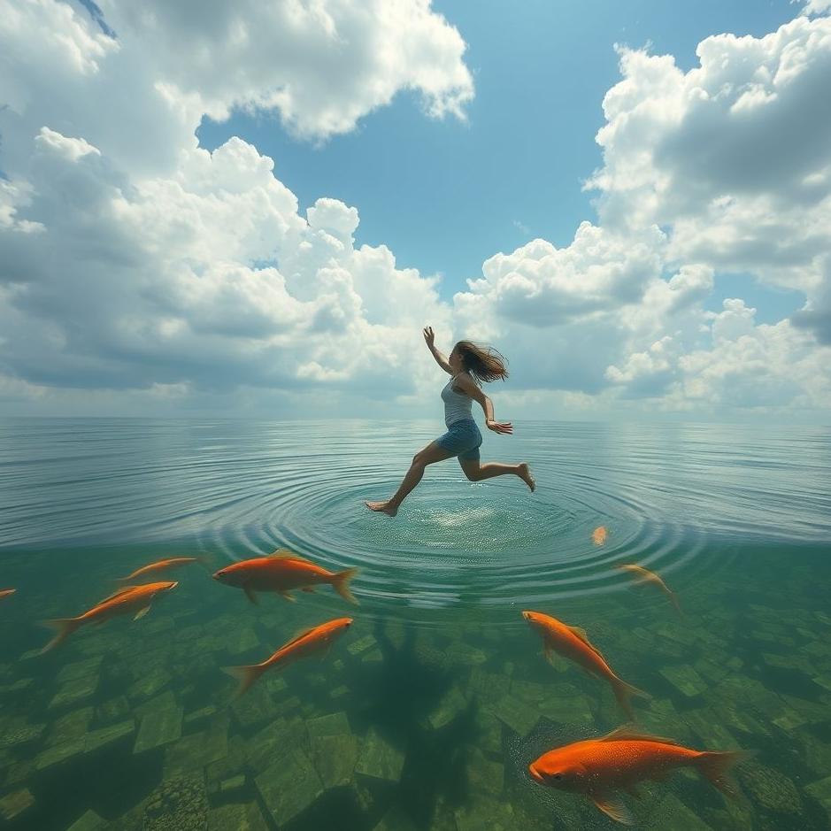 Dream : Jumping into a fish pond in a dream