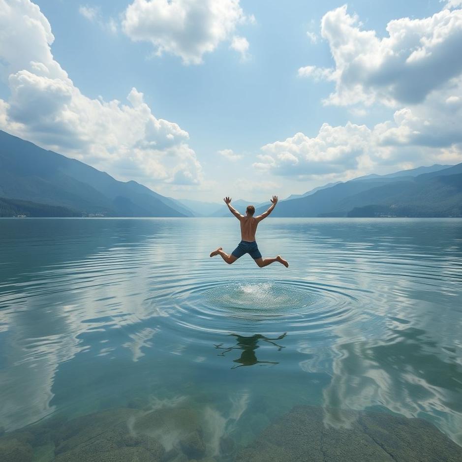 Dream : Jumping into a lake and swimming in a dream