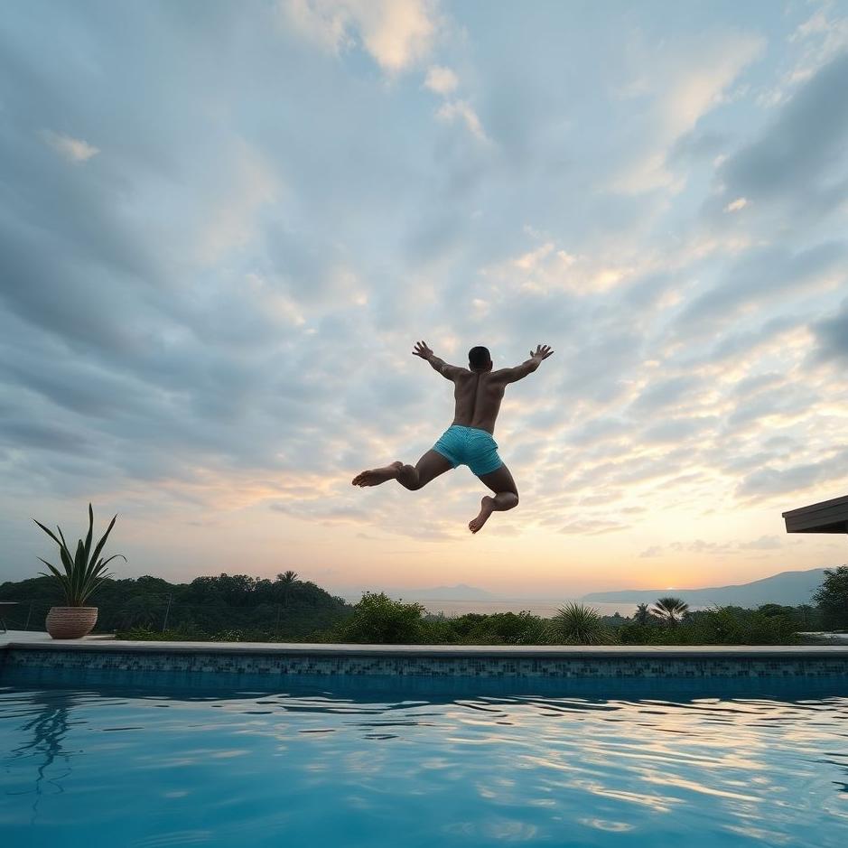 Dream : Jumping into a pool from your home in a dream