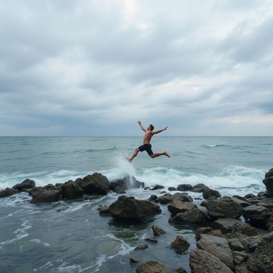 Dream : Jumping into a rocky sea in a dream