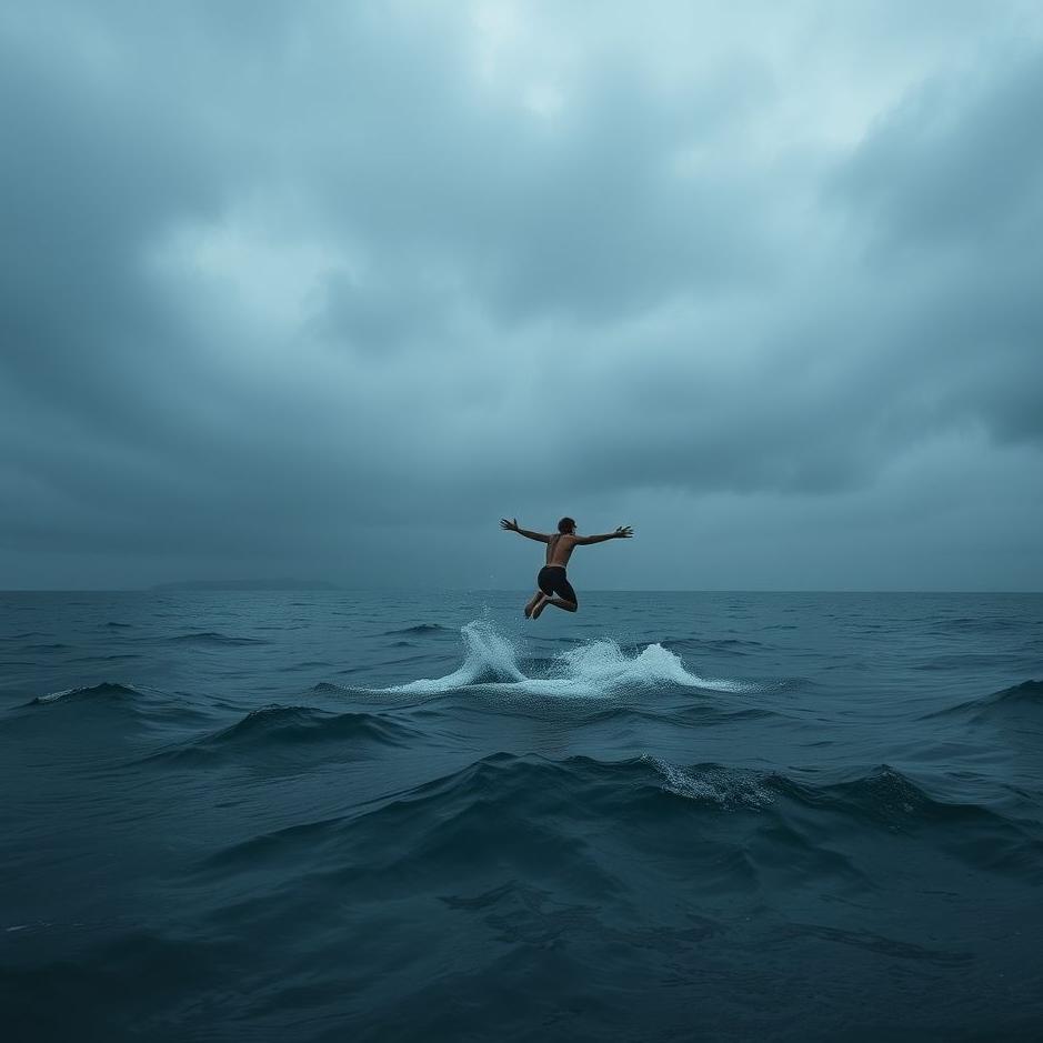 Dream : Jumping into the dark sea in a dream