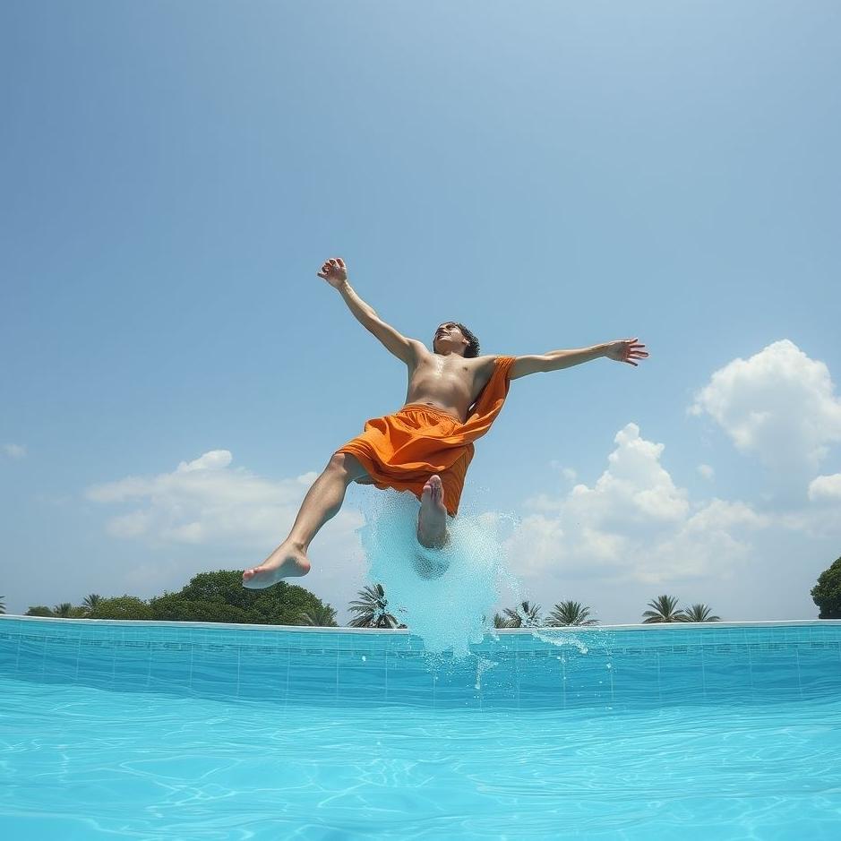 Dream : Jumping into the pool with clothes in a dream