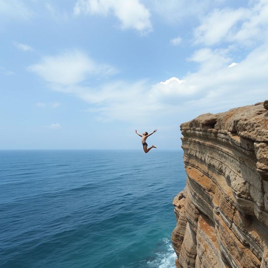Dream : Jumping into the sea from a cliff in a dream