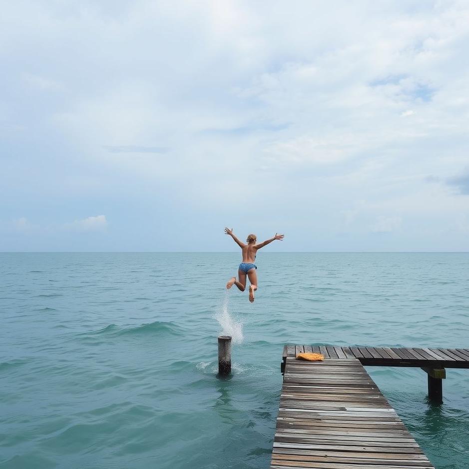 Dream : Jumping into the sea from the pier in a dream