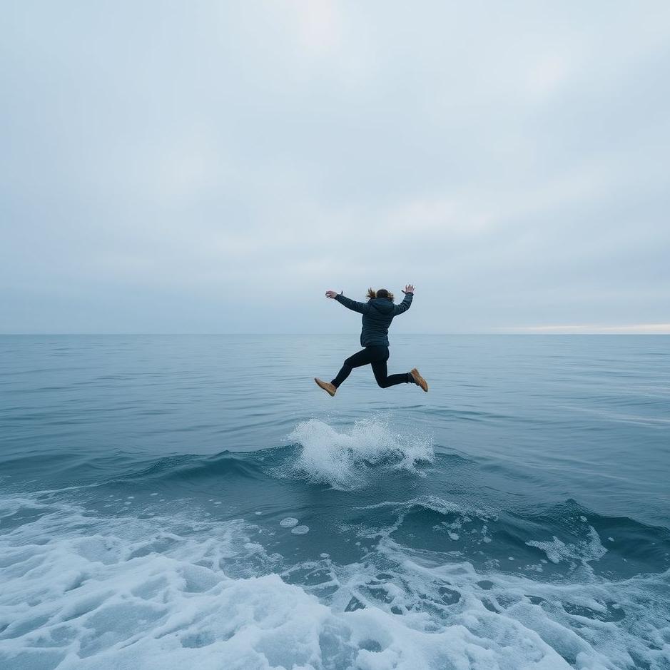 Dream : Jumping into the sea in winter in a dream