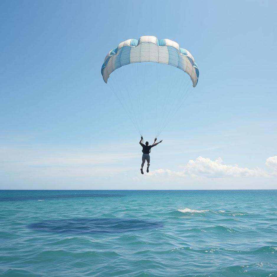 Dream : Jumping into the sea with a parachute in a dream