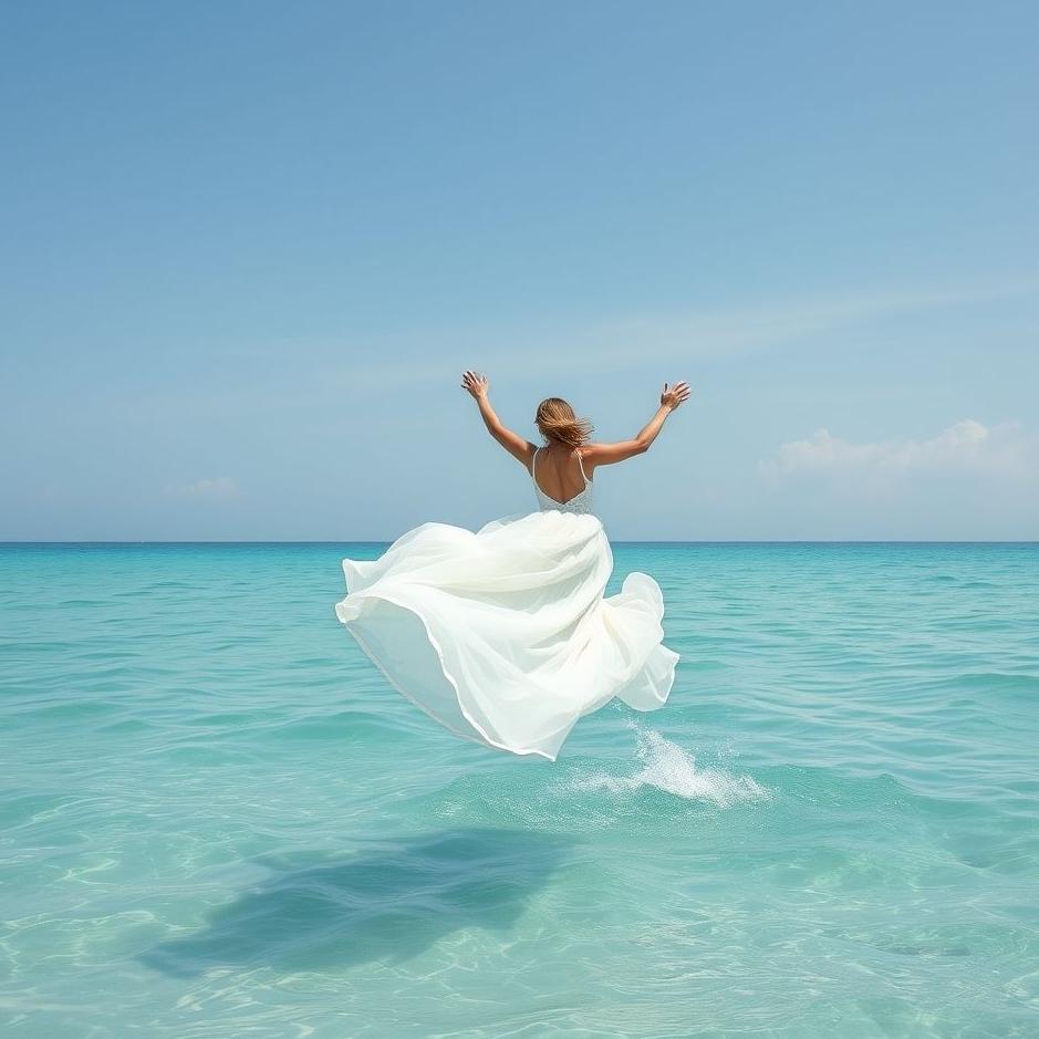 Dream : Jumping into the sea with a wedding dress in a dream