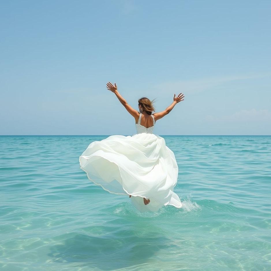 Dream : Jumping into the water with a wedding dress in a dream