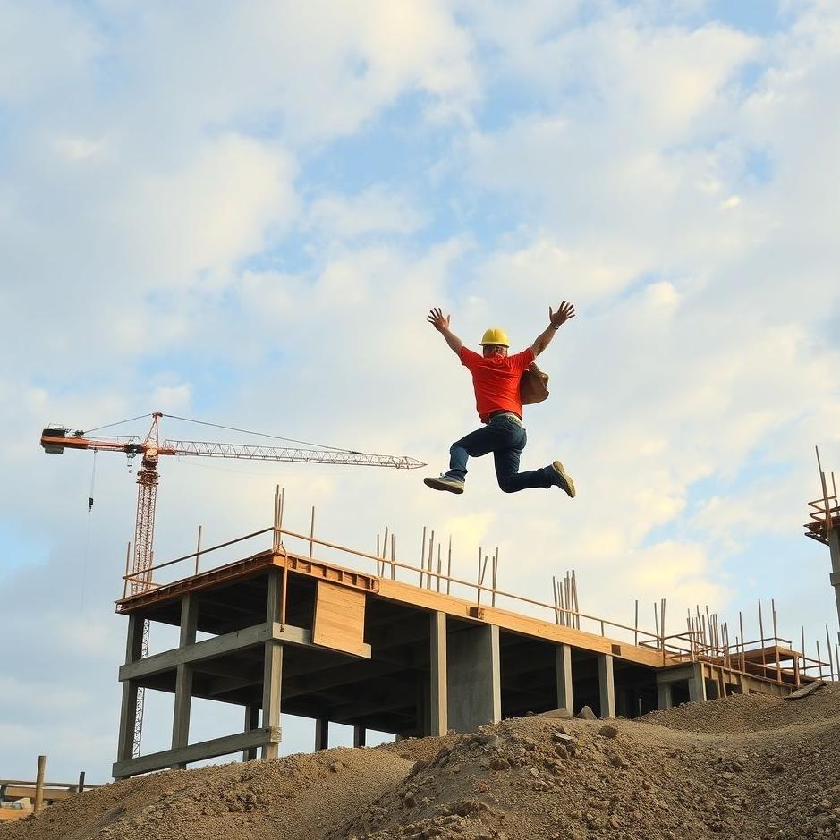 Dream : Jumping off a construction site in a dream