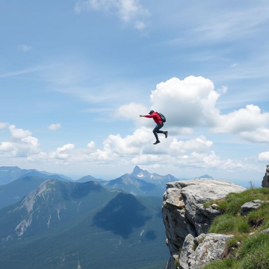 Dream : Jumping off a mountain 
