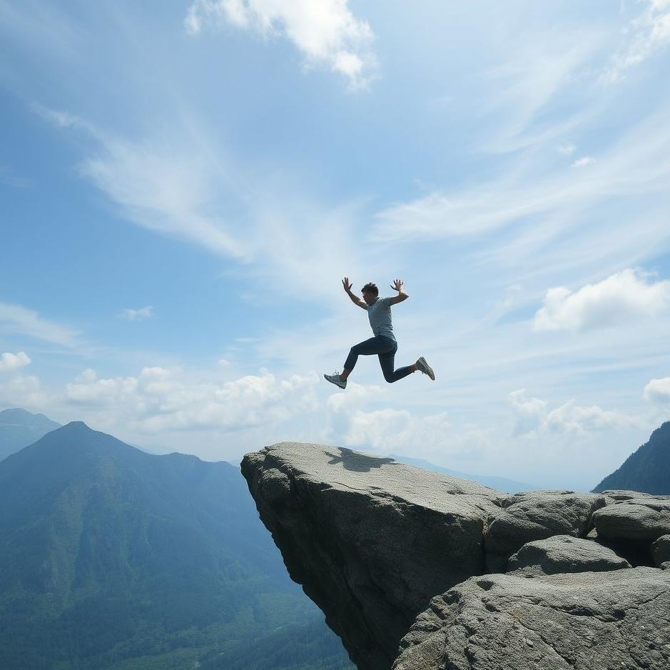 Dream : Jumping off a rock in a dream