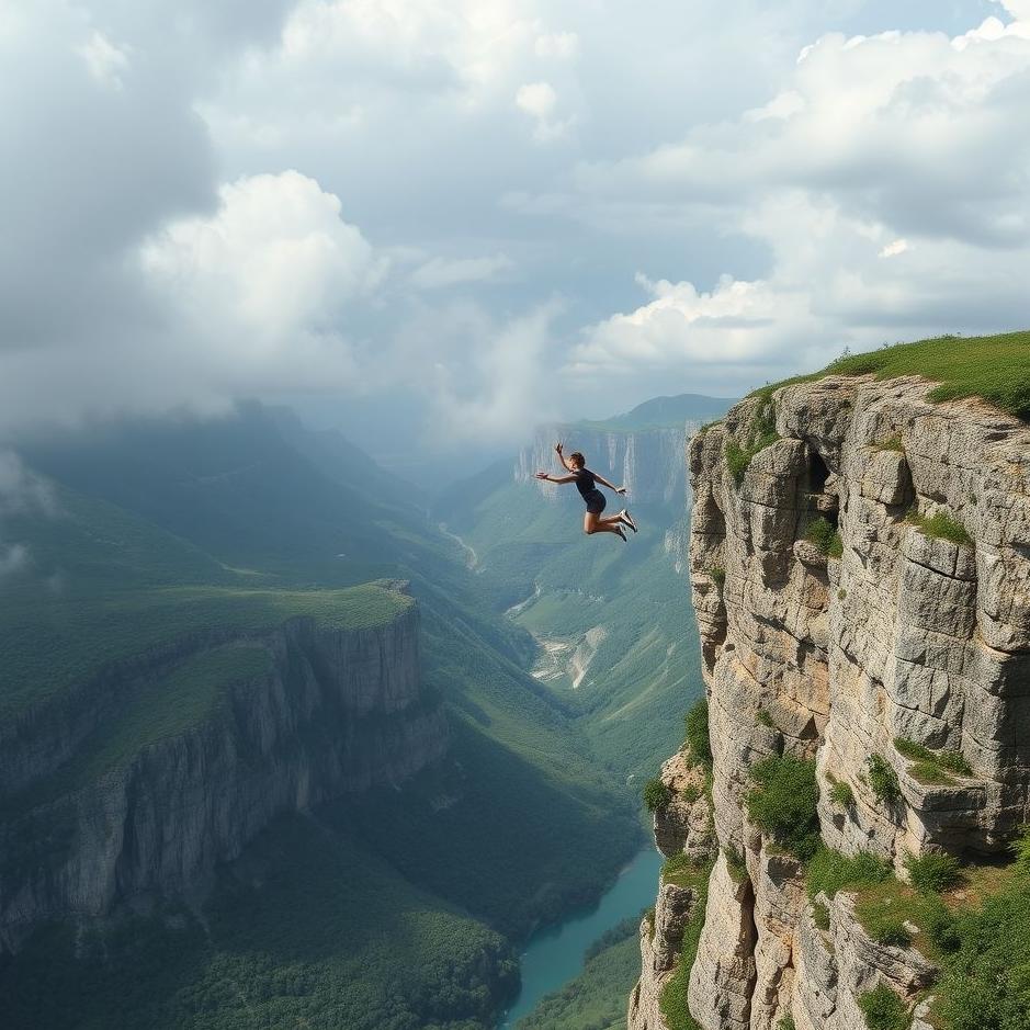 Dream : Jumping off cliffs in a dream