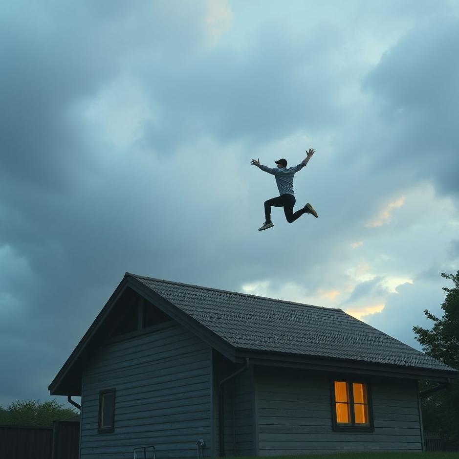 Dream : Jumping off the roof of the house in a dream