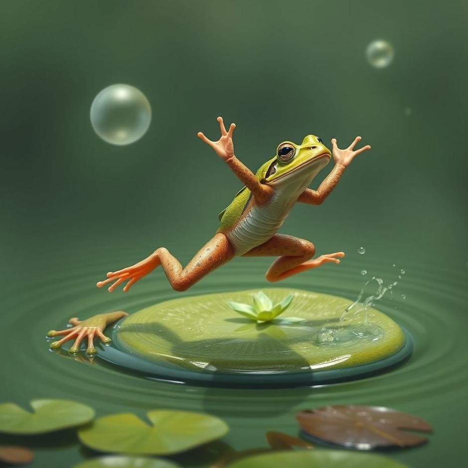 Dream : Jumping on a frog in your dream