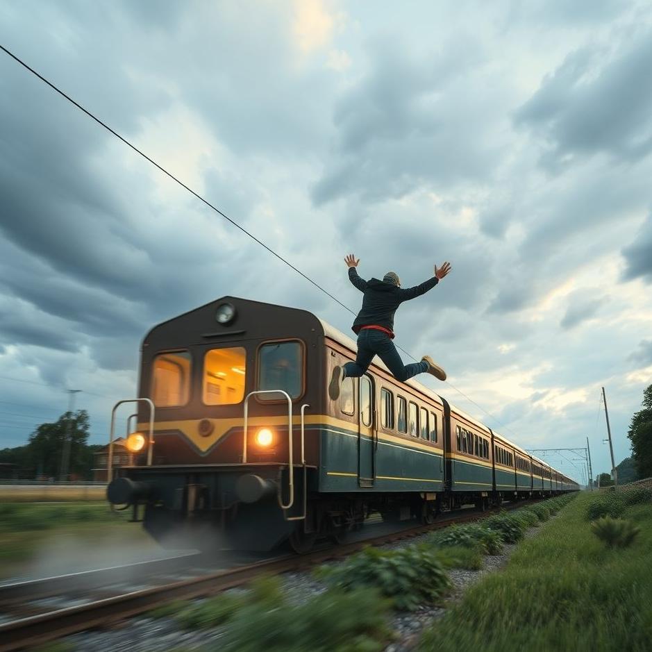 Dream : Jumping on a moving train in a dream
