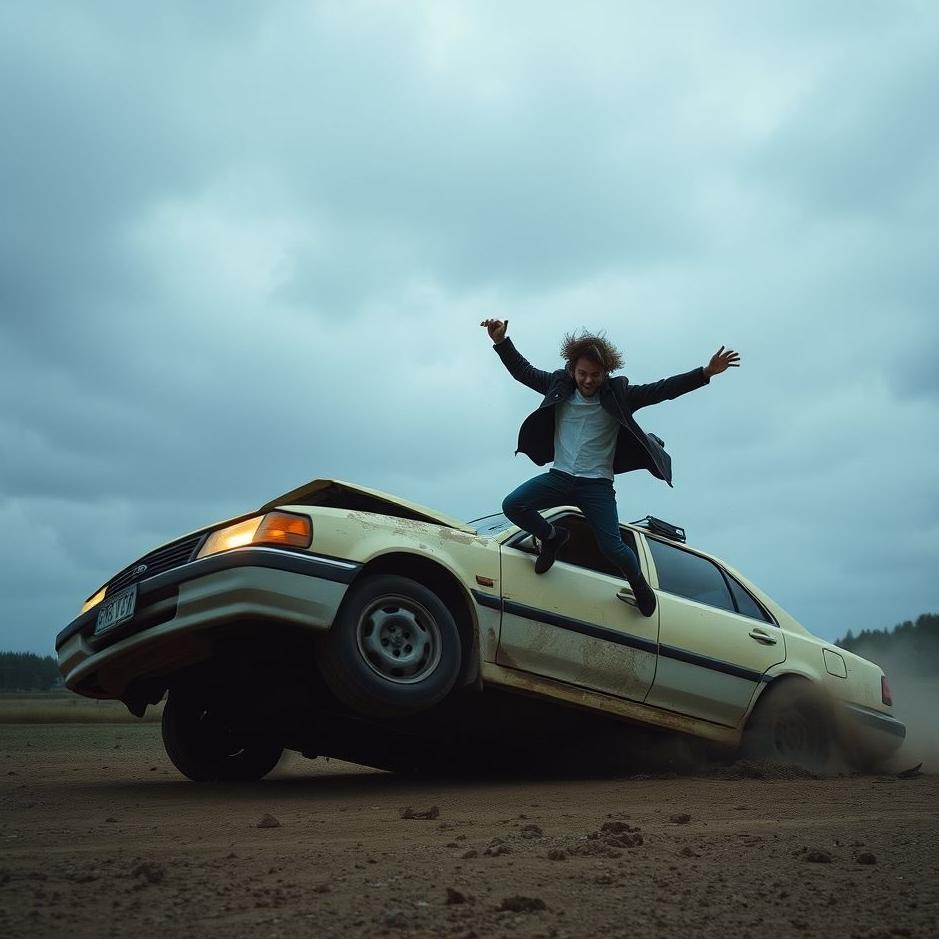 Dream : Jumping out of a crashed car in a dream
