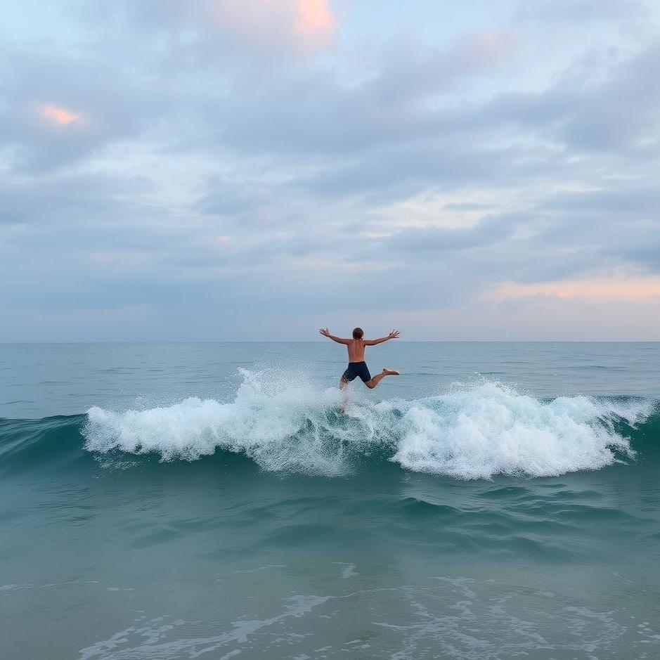 Dream : Jumping sea in the evening