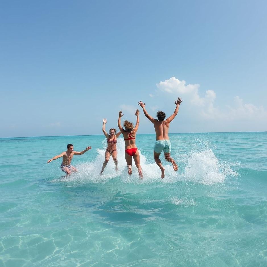 Dream : Jumping sea with friends in the dream