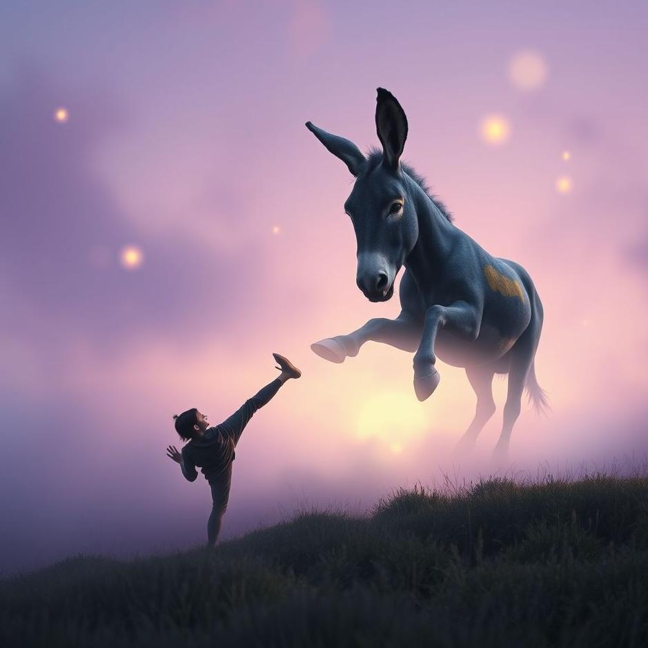 Dream : Kicking a donkey in a dream