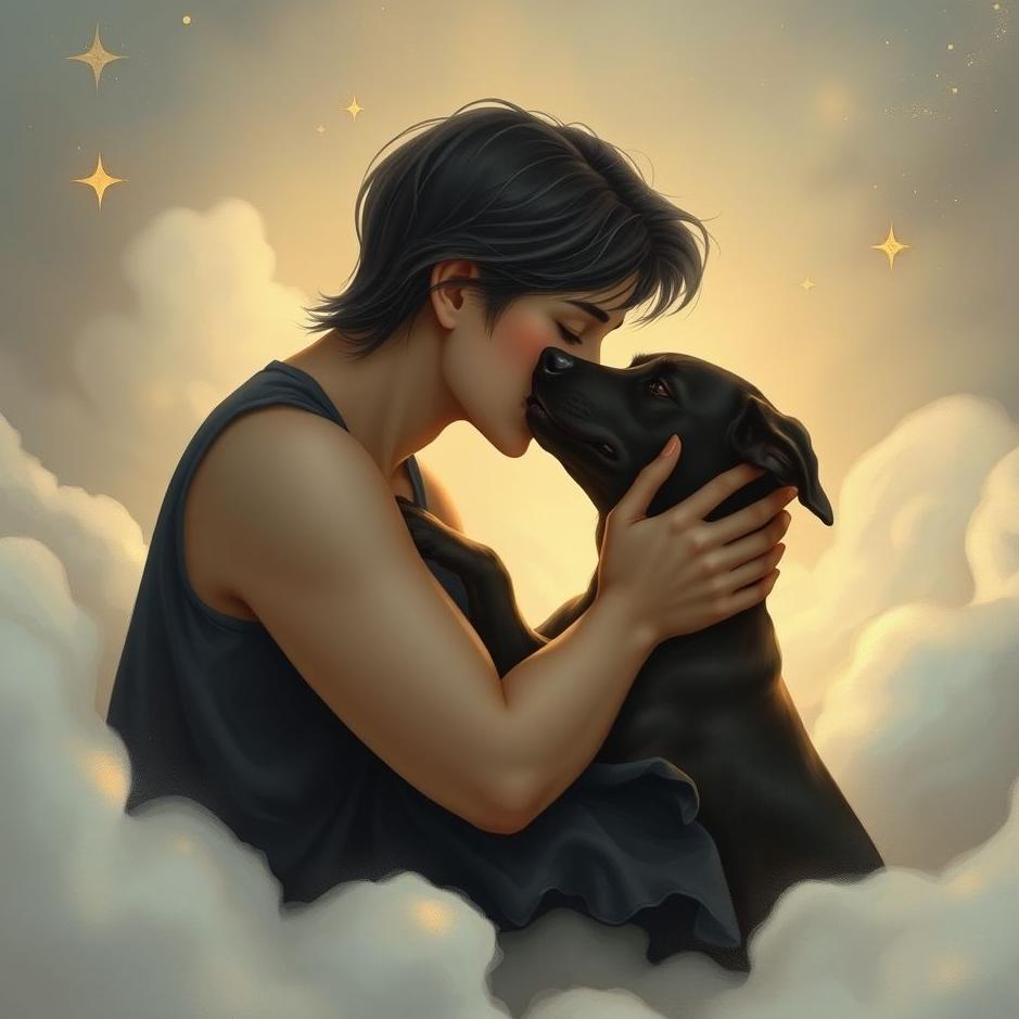 Dream : Kissing a black dog in a dream