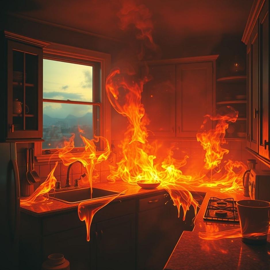 Dream : Kitchen fire in a dream