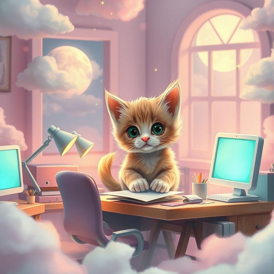 Dream : Kitten at work in a dream
