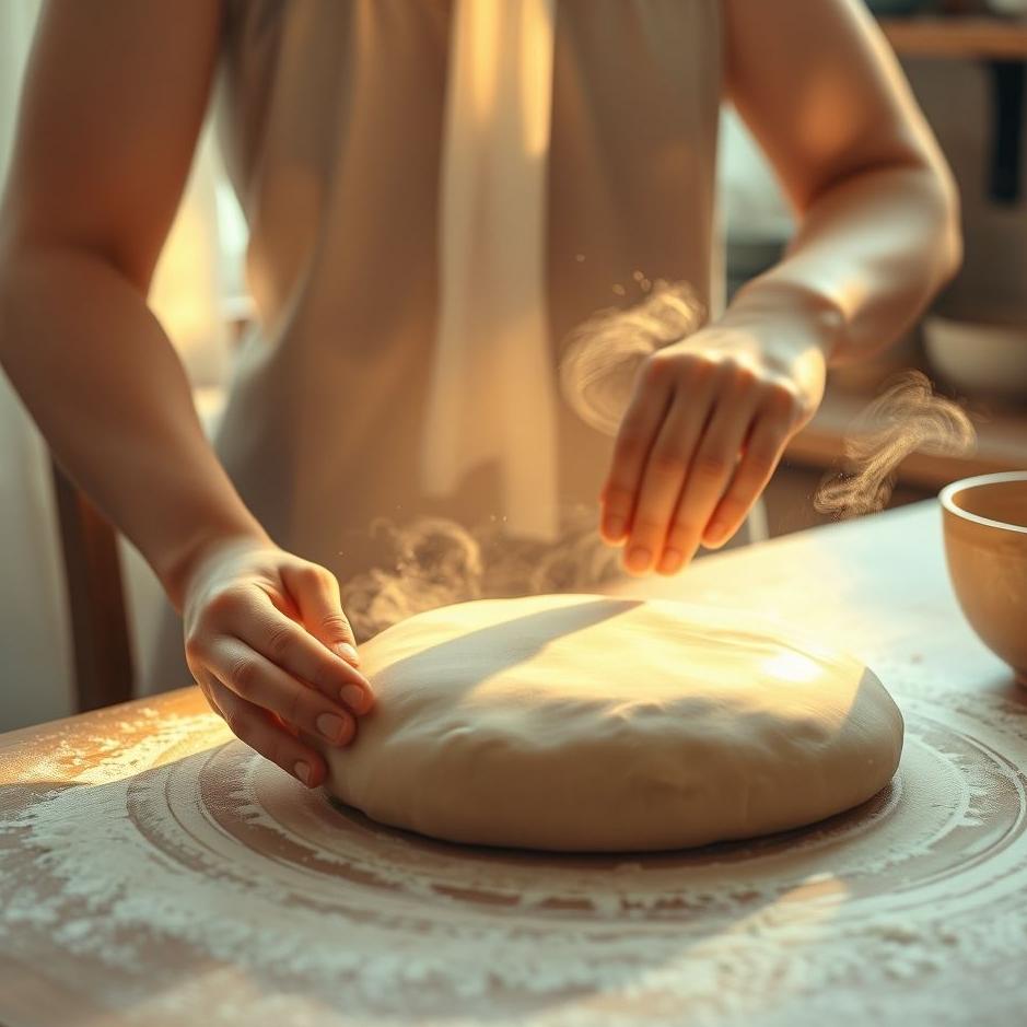 Dream : Kneading and rolling dough in a dream