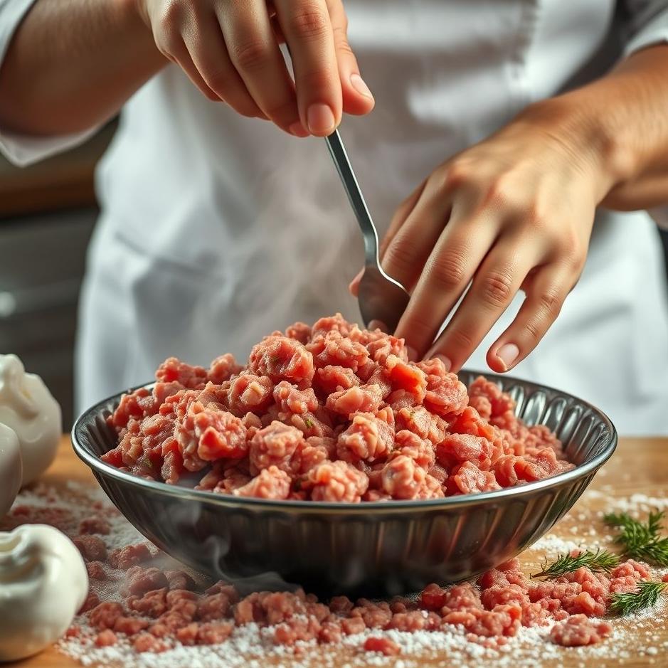 Dream : Kneading minced meat in a dream