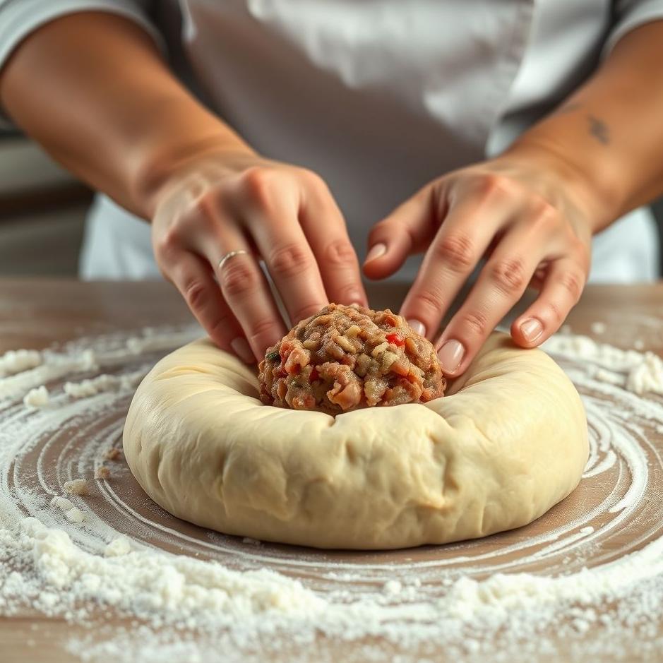 Dream : Kneading stuffed meatball dough in a dream