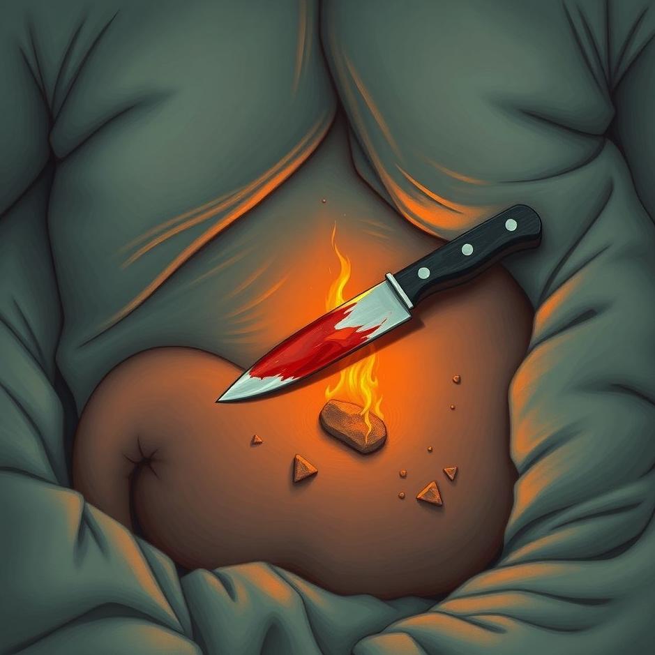 Dream : Knife stuck in the stomach in a dream