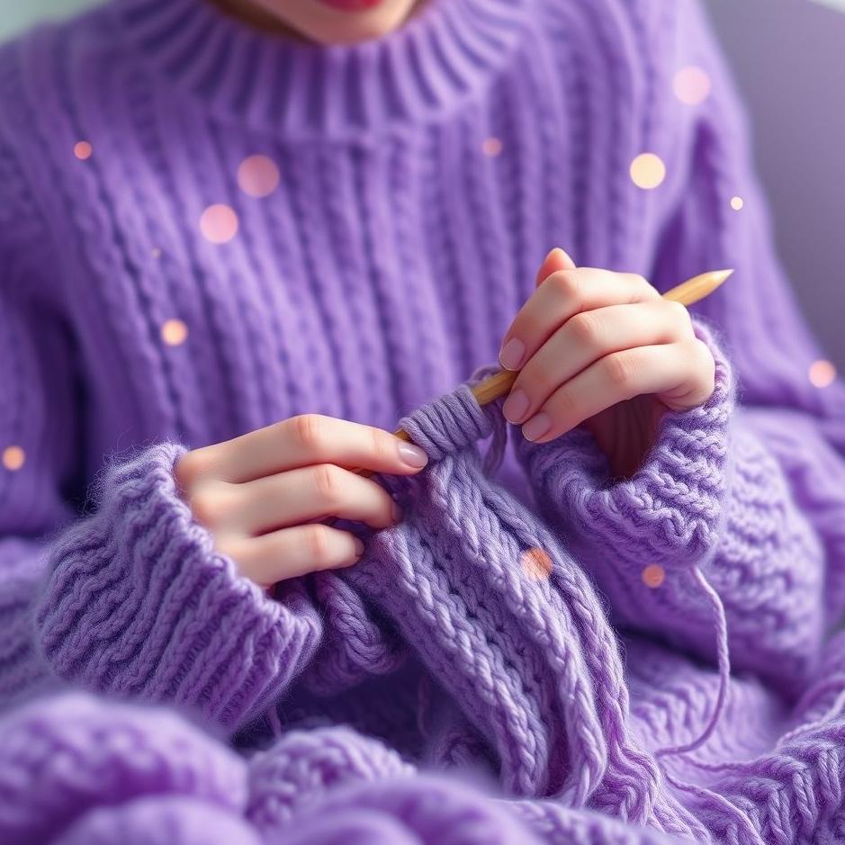 Dream : Knitting a purple sweater in a dream