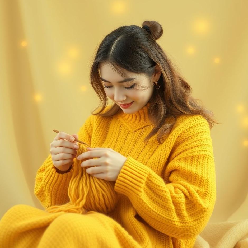 Dream : Knitting a yellow sweater in a dream