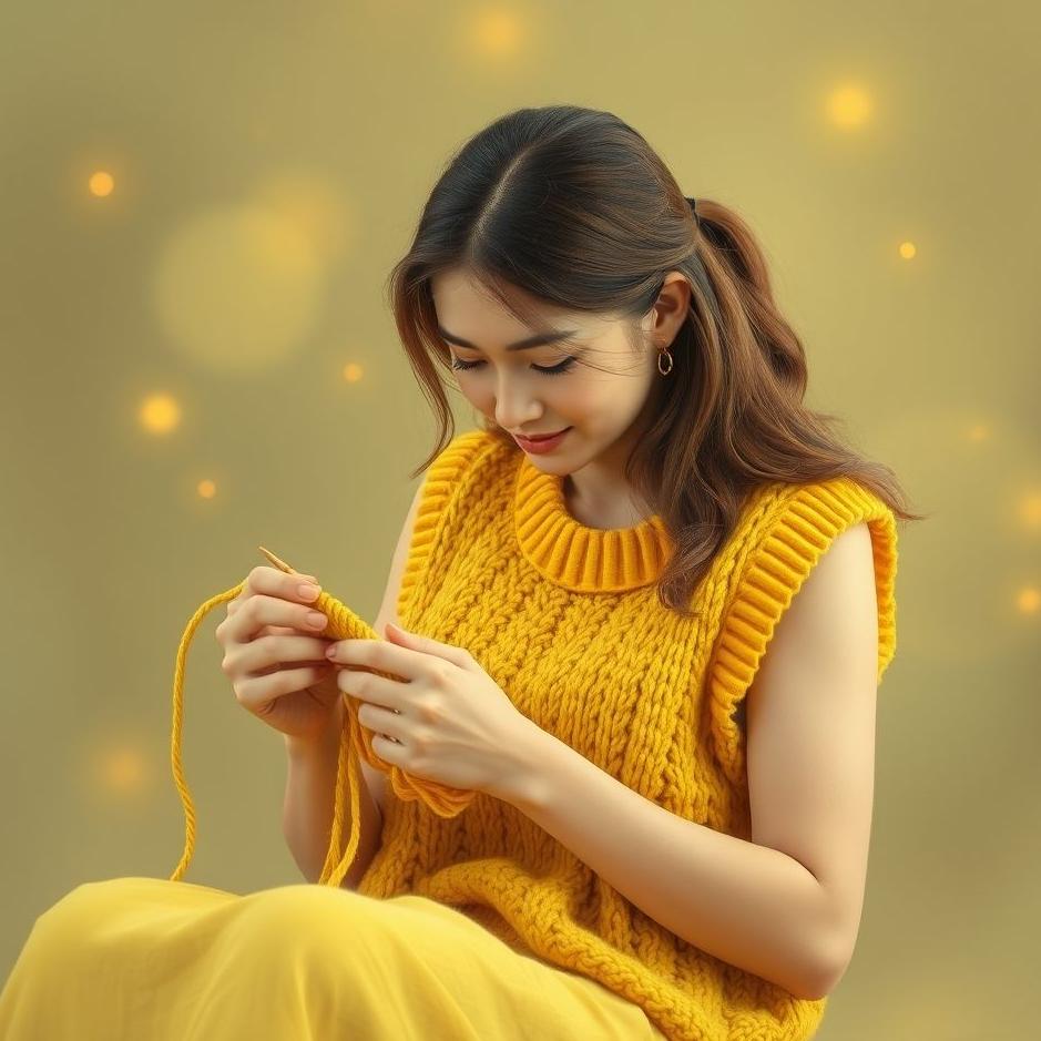 Dream : Knitting a yellow vest in a dream